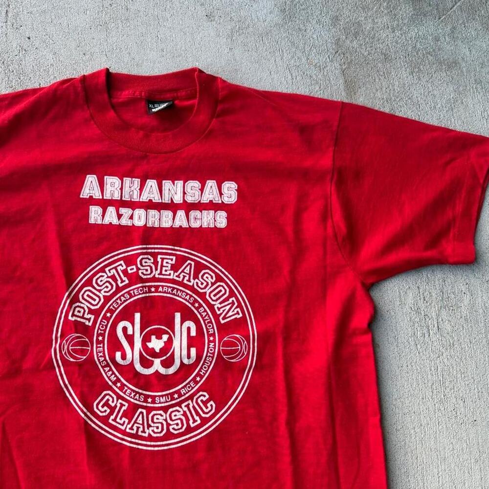 Vintage arkansas razorbacks post season tee 90s red XL